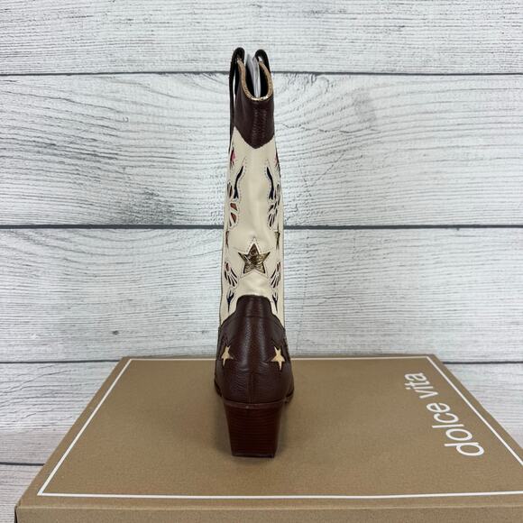 Dolce Vita Women's Brown Colorful Lassie Embossed Western Boots Size 9 - Picture 10 of 11